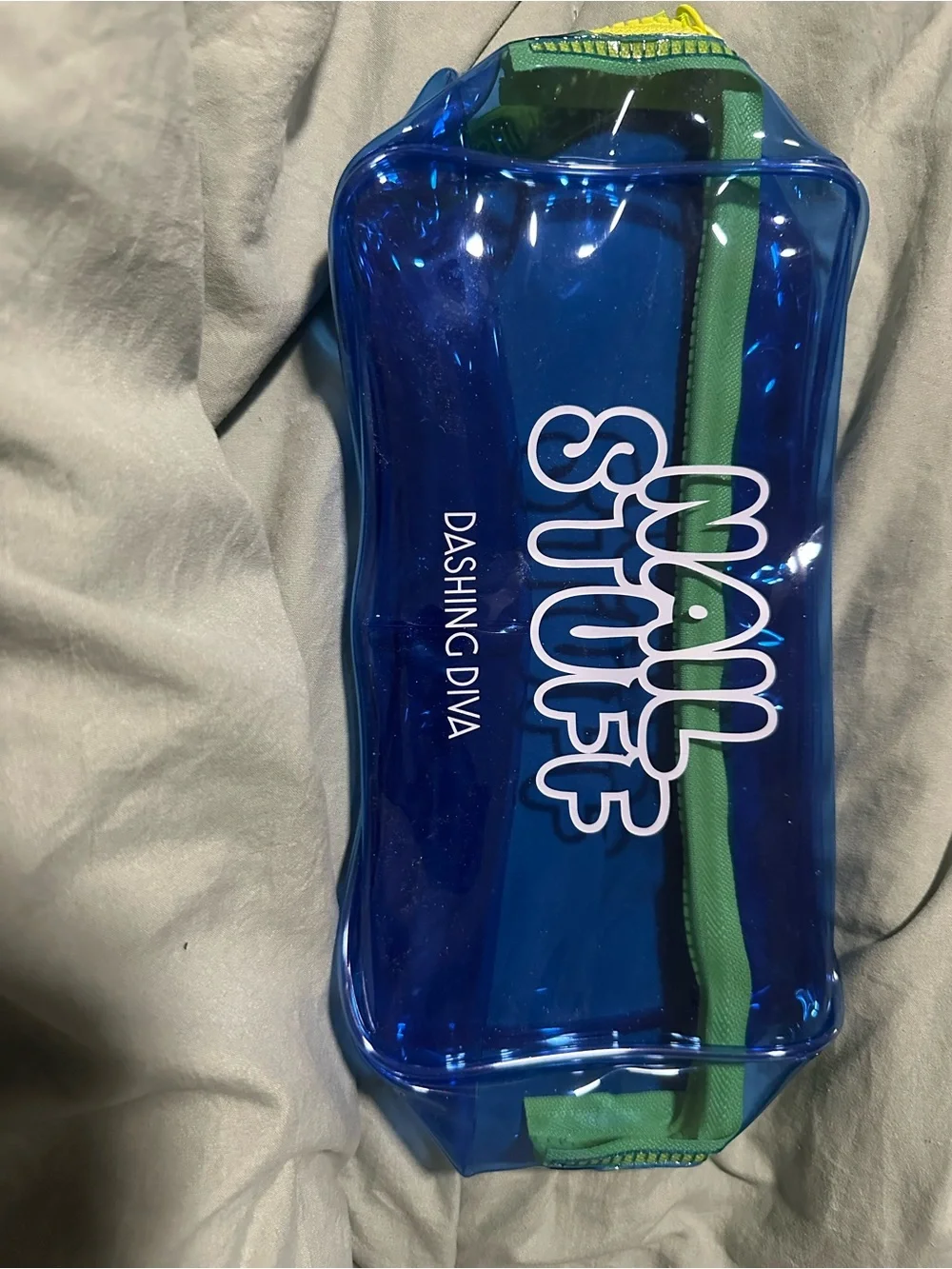 4/$15 Dashing Diva nail stuff PVC blue cosmetic bag pouch